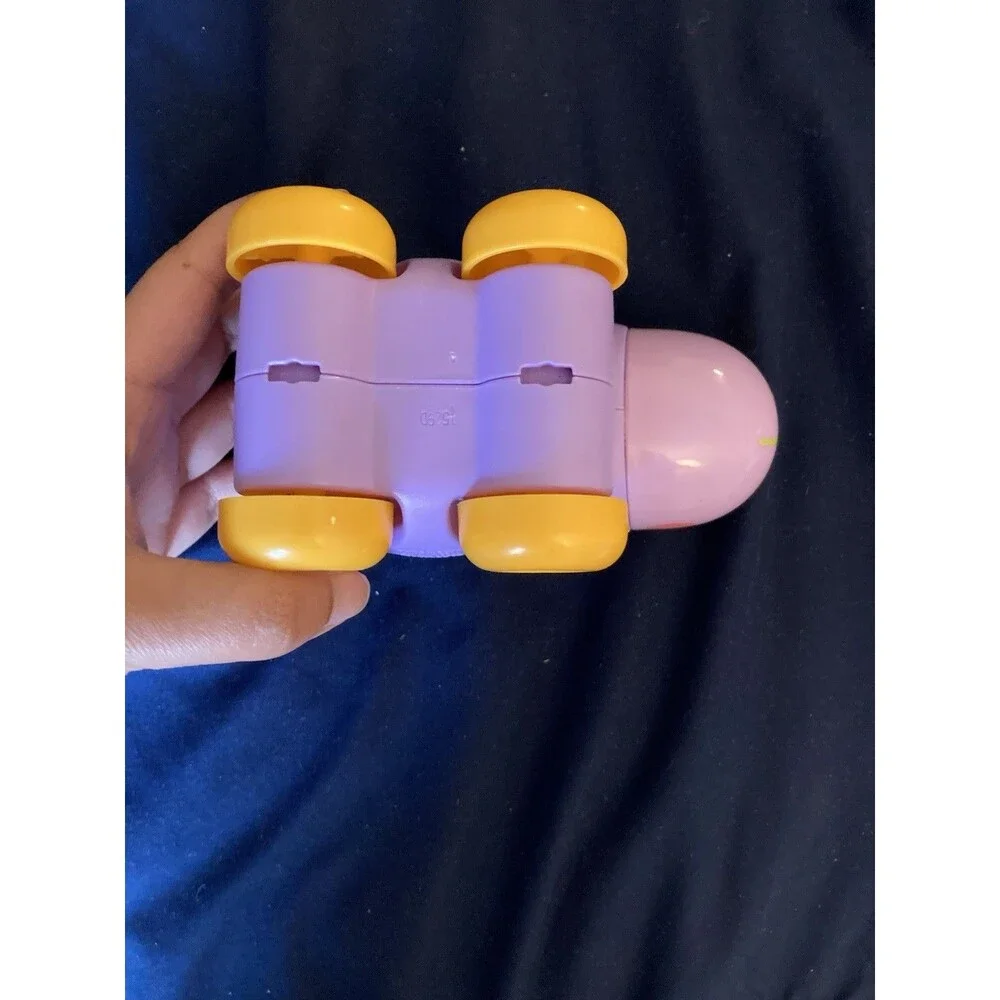 Fisher-Price Poppity Pop Purple Hippo Roller Car Baby Toy Popper Hippopotamus